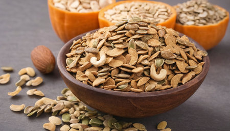 Grains cornflakes (Cashew nut, Almond, Pumpkin seeds and Sunflower seed) - healthy multigrain foodの素材