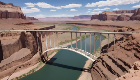 Panoramic picture of bridge and river at daytimeの素材