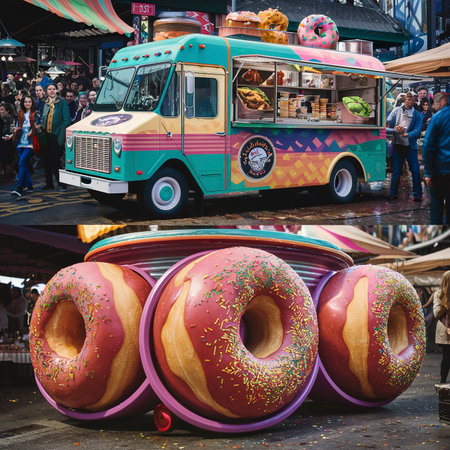 wheels bottom part food truckの素材
