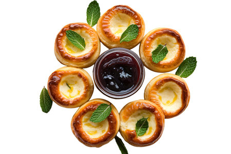 A photo of small round cheese pastriesの写真素材