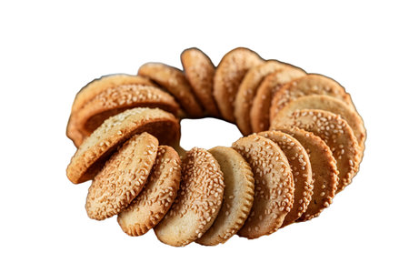 sweet cookies with sesame seeds