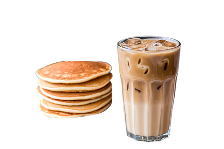 A photo of an ice latte coffeeの写真素材