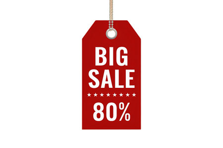 A red price tag with the words BIG SALE in white