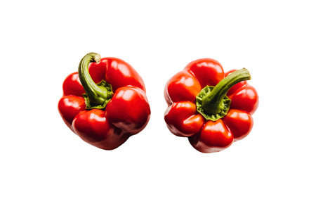 A photo of two red peppersの写真素材