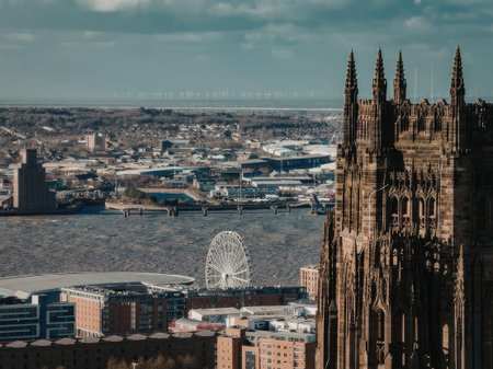 Majestic cathedral standing tall beside the river