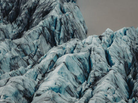 Majestic glacier landscape with snow and ice