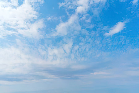 A serene blue sky with scattered white clouds, evoking a sense of calmness and tranquility.