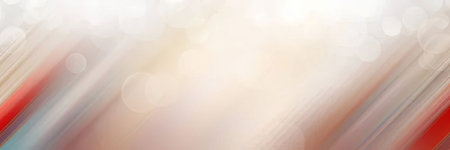 A blurry abstract background with streaks of light in shades of red, white, and beige, creating a...