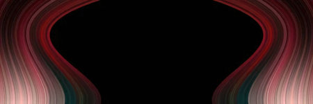 A visually striking abstract background featuring a black center with red gradient linesの写真素材