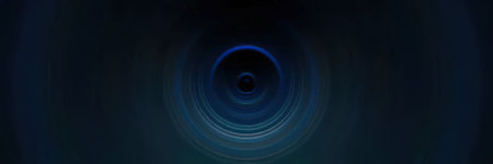 An image featuring a blue light effect on a dark background, creating a visually striking contrast.の写真素材