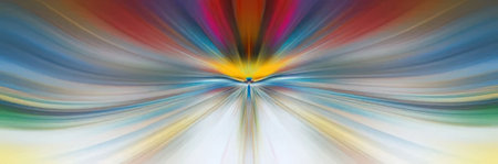 Multicolored light rays converge in a dynamic abstract pattern creating a vibrant visual...