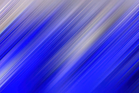 Vibrant blue abstract background features diagonal white streaks and blurred motion effect creating...