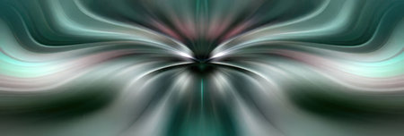 Swirling patterns of green, white, and pink colors create a mesmerizing abstract digital artwork...