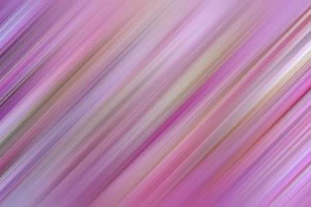 Blurry abstract background features diagonal stripes in shades of pink and purple hues, creating a...