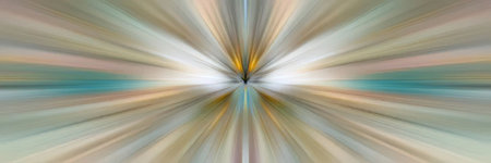 Vibrant abstract radial motion blur effect creates a dynamic, colorful pattern with a central focus...