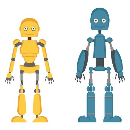 Set of robots in cartoon style.のイラスト素材