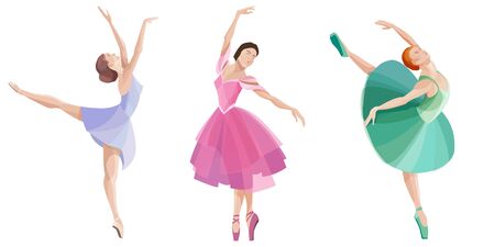 Set of dancing ballerinas.のイラスト素材