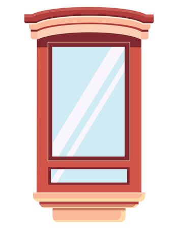 Vector window in cartoon style. Beautiful element of architecture.のイラスト素材