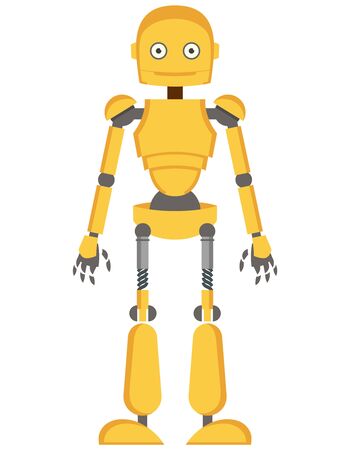 Robot in cartoon style. Vector illustration isolated on white background.のイラスト素材