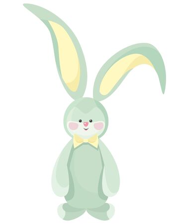 Cute teddy hare. Beautiful toy in cartoon style.のイラスト素材