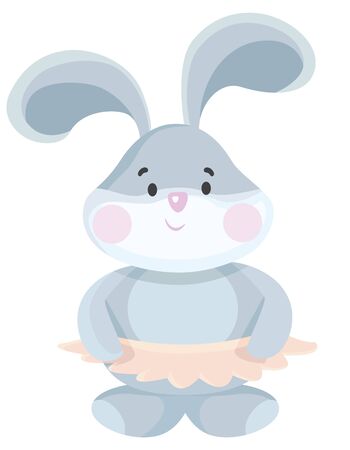 Cute teddy hare. Beautiful toy in cartoon style.のイラスト素材