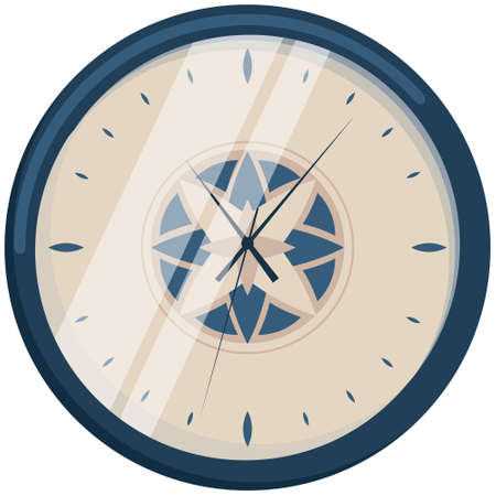 Modern wall clock. Interior object in cartoon style.のイラスト素材