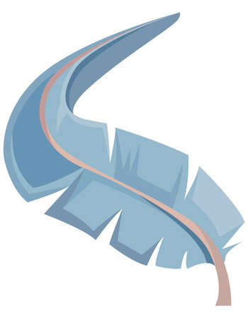 Feather isolated on white background. Wing part in cartoon style.のイラスト素材