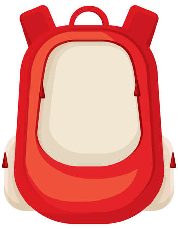Red school bag in cartoon style.のイラスト素材