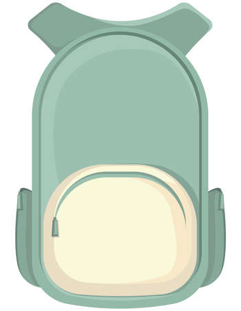 Mint school bag in cartoon style.のイラスト素材