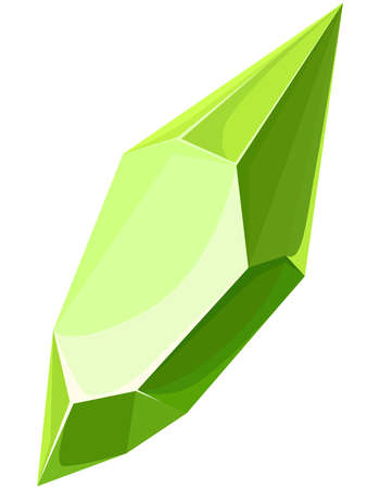 Realistic green gem. Beautiful nature crystal.のイラスト素材