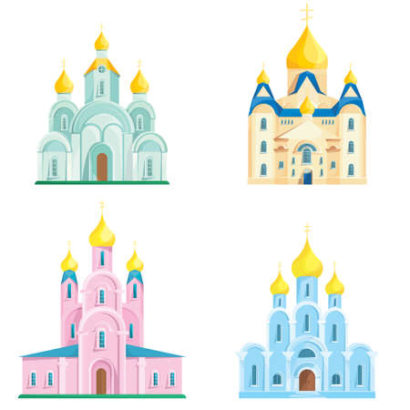 Set of different orthodox churches.のイラスト素材