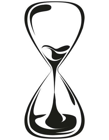 Beautiful hourglass in monochrome style.