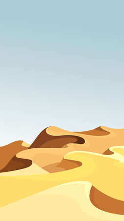 Beautiful sand dunes. Desert landscape in vertical orientation.のイラスト素材