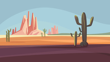 Arizona desert landscape. Beautiful natural scenery.のイラスト素材