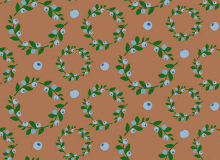 Seamless pattern with blueberries. Texture with berries in flat style.
