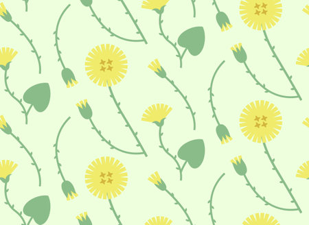 Seamless pattern with mother and stepmother. Beautiful flower texture in flat style.のイラスト素材