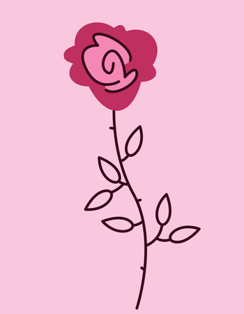 Rose in doodle style. Beautiful garden flower.のイラスト素材