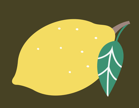 Lemon in flat style. Ripe fruit.のイラスト素材
