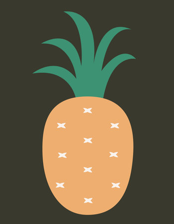Pineapple in flat style. Sweet fruit.のイラスト素材
