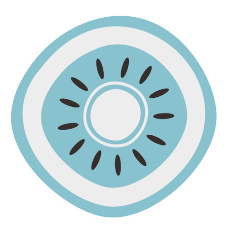 Blue plate with patterns. Beautiful kitchen utensil in flat style.のイラスト素材