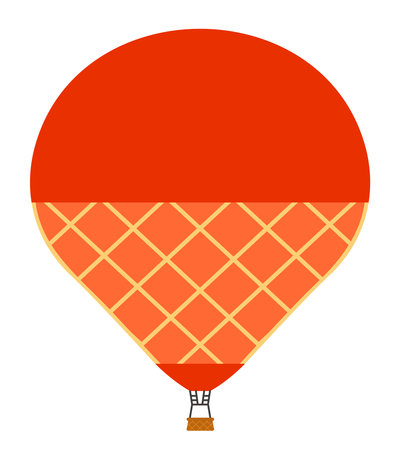 Air balloon in shape of ice cream. Retro transport in flat style.のイラスト素材