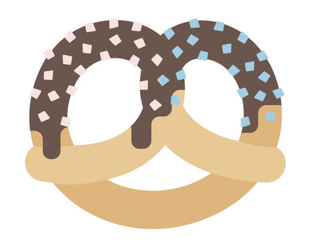 Pretzel in flat style. Delicious pastries.のイラスト素材
