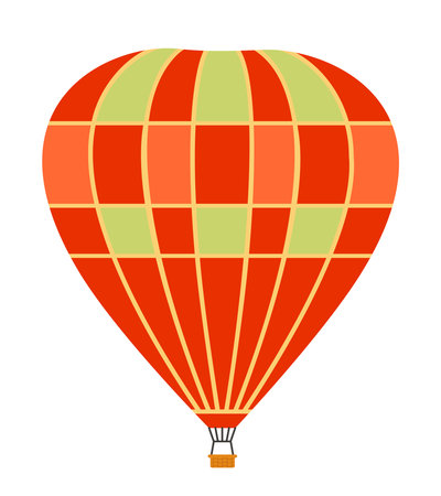 Hot air balloon. Retro transport in flat style.のイラスト素材