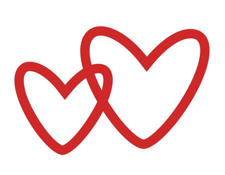 Two intertwined hearts. Wedding symbol in flat style.のイラスト素材