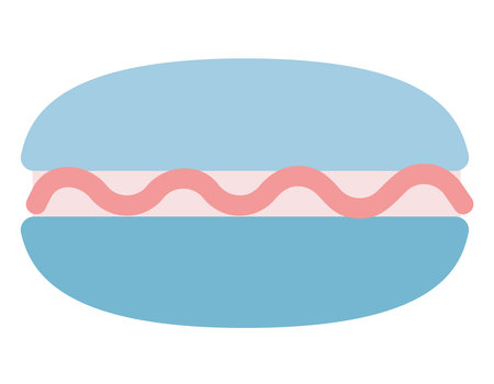 French macaron in flat style. Delicious pastries.のイラスト素材