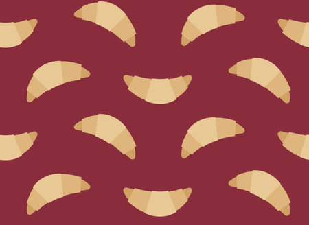 Seamless pattern with croissants. Beautiful texture in flat style.のイラスト素材