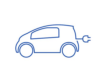Electric car icon with chargerのイラスト素材
