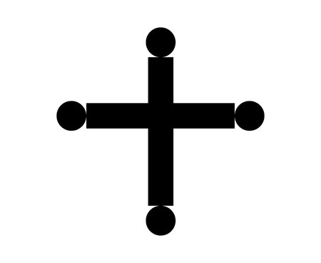 Simple cross icon symbol on white background illustration.のイラスト素材