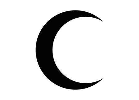 Crescent moon icon illustration.のイラスト素材