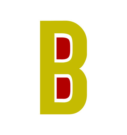 B letter simple flat minimalistのイラスト素材